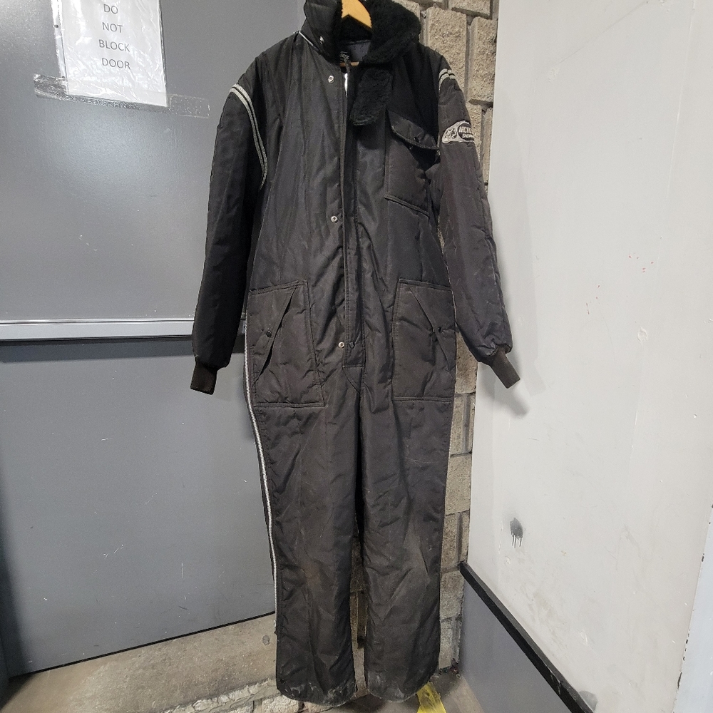 Vintage Arctic Cat 1 Piece Snowmobile Suit Arctic Wear 1960’s Black Mens large